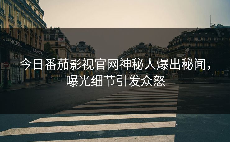 今日番茄影视官网神秘人爆出秘闻，曝光细节引发众怒