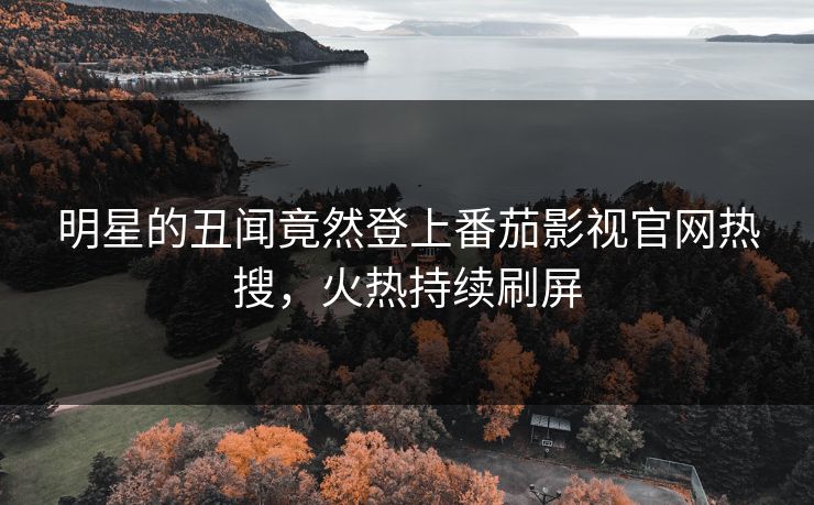 明星的丑闻竟然登上番茄影视官网热搜，火热持续刷屏