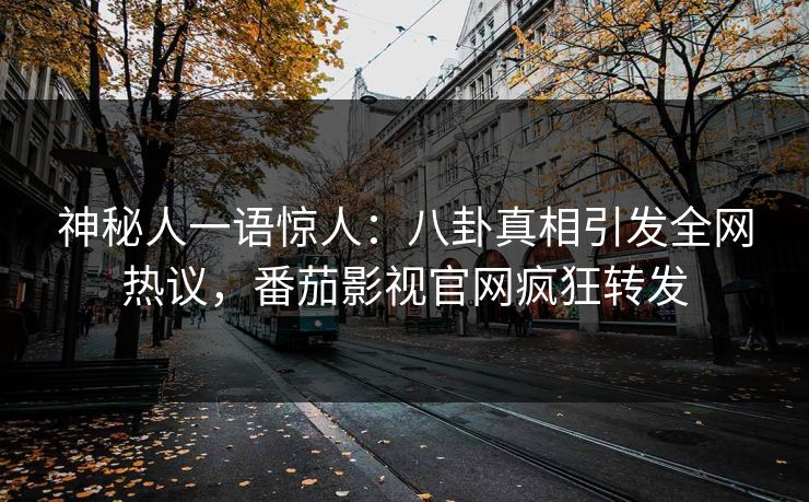 神秘人一语惊人：八卦真相引发全网热议，番茄影视官网疯狂转发